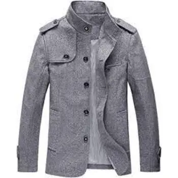 Winter Autumn Mens Wool Stand Collar Jacket
